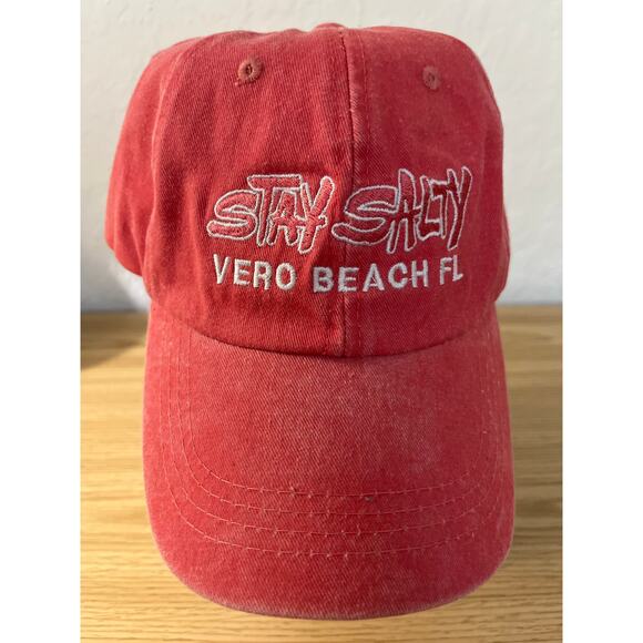 STAY SALTY VERO BEACH FL Coral Distressed, 6-panel dad style baseball cap hat - Picture 1 of 7